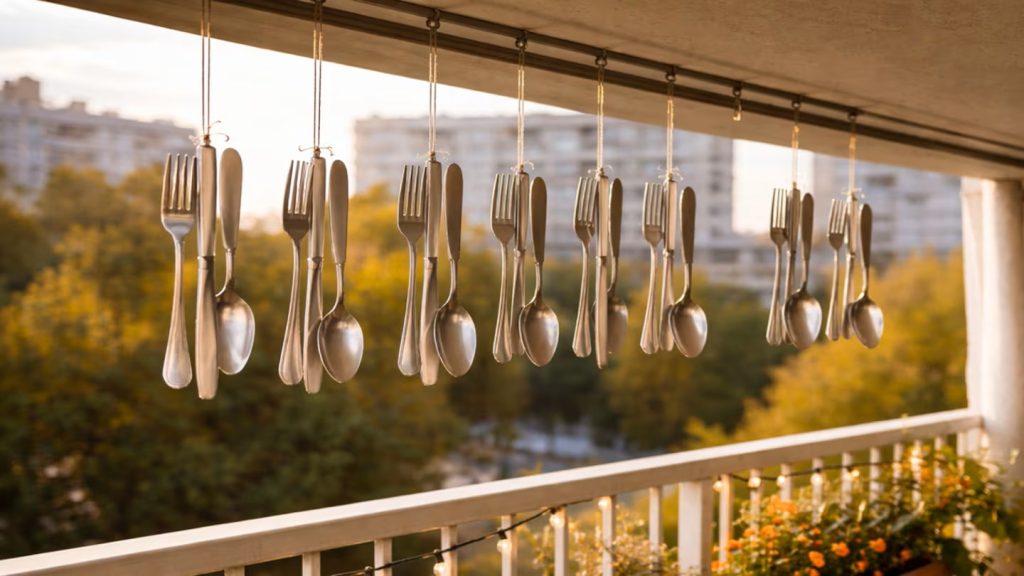 Dlaczego Twoi sąsiedzi wieszają stare widelce na balkonie? Ten zapomniany trik ratuje rośliny i… spokój