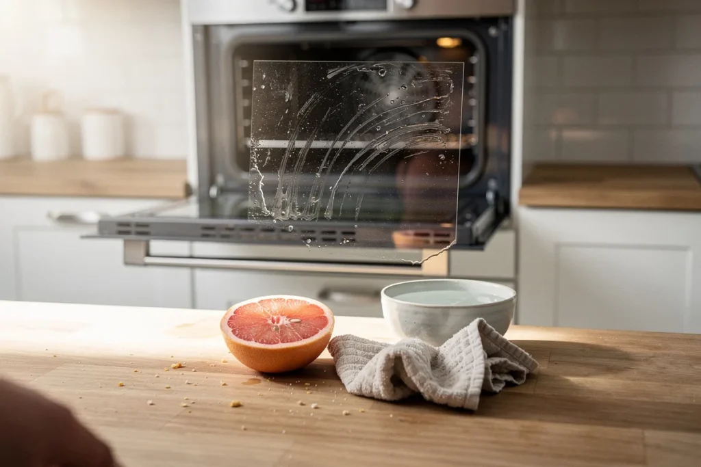 Pocieranie szybki piekarnika połówką grejpfruta: dlaczego warto i na co pomaga