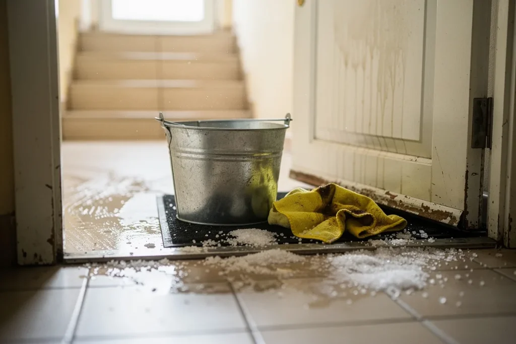 Wylewanie wody z solą gruboziarnistą przy drzwiach wejściowych: dlaczego się to robi i do czego służy